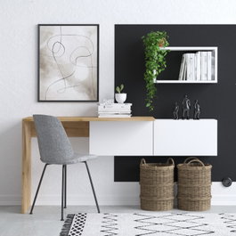 Hanah Home Tiff Escritorio de Estudio Blanco y Roble